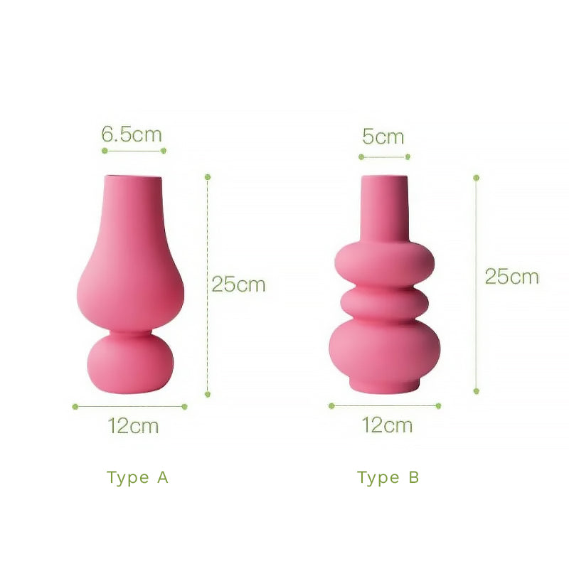 Livlig rosa keramikk vase | Luvikno
