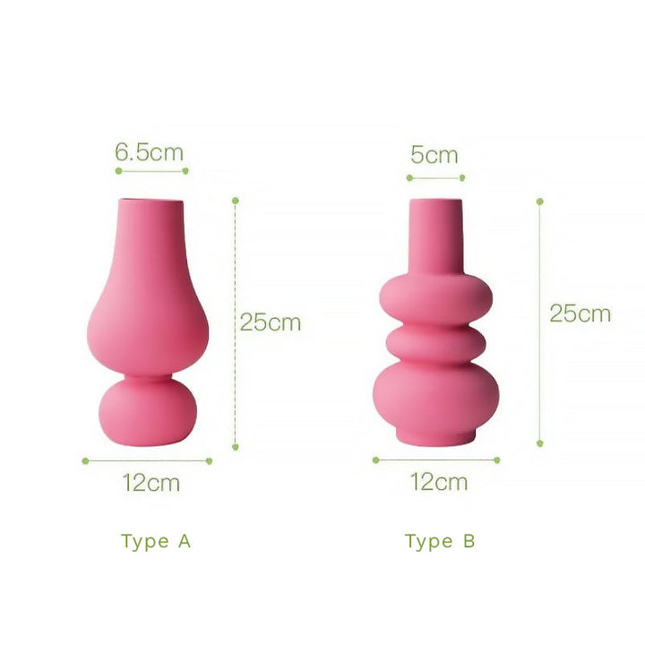 Livlig rosa keramikk vase | Luvikno