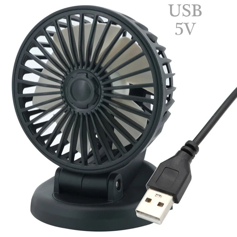 Luvikno | Ventoro Bilvifte 12V/24V/5V | USB eller Sigarettenner | Roterbar & Kompakt | For Bil, Lastebil, SUV, Campingvogn & Kontor