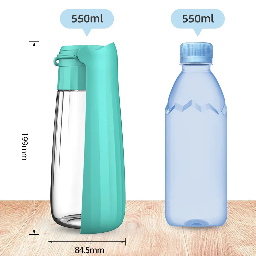 Luvikno | Hundevannflaske Lapuro FoldDrink | Sammenleggbar vannbeholder for på farten | 550 ml | For små og store hunder og katter
