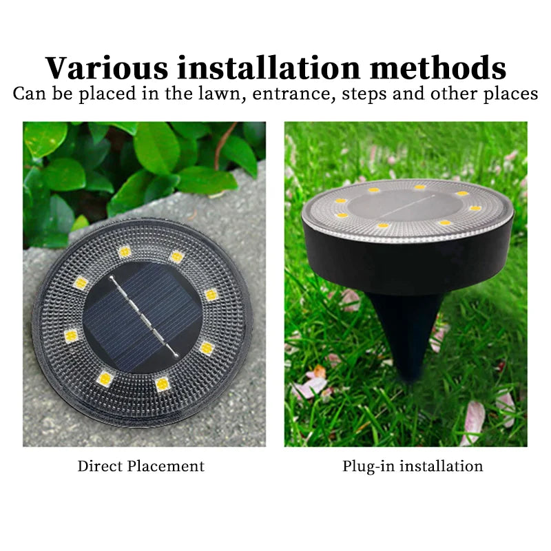 Luvikno | Terraluna Solar Ground Light LED | IP68 Vanntett | Automatisk Lyskontroll | For Hage, Sti & Terrasse