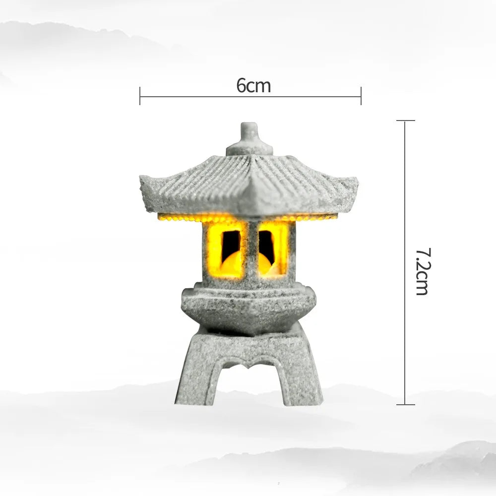 Luvikno | Mini-Pagoda ZenStone | Sandstein Dekorasjon | For Hage, Bonsai & Zen Oaser | Håndlaget
