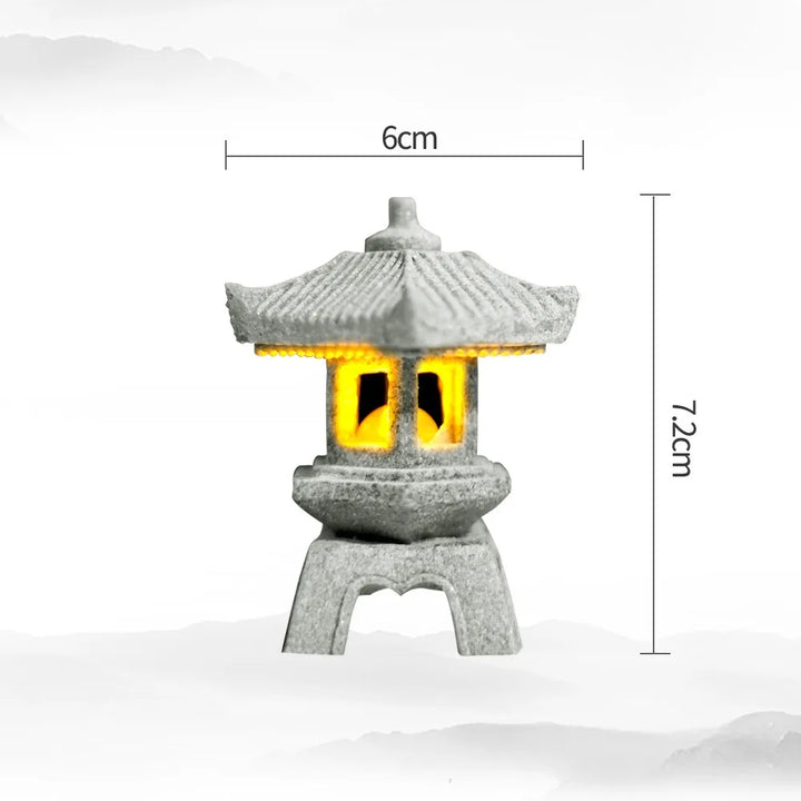 Luvikno | Mini-Pagoda ZenStone | Sandstein Dekorasjon | For Hage, Bonsai & Zen Oaser | Håndlaget