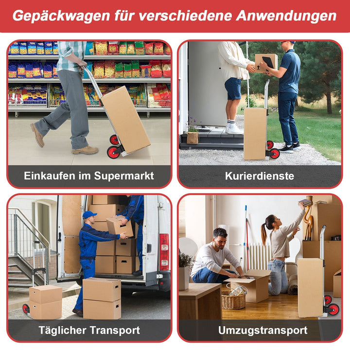 Sekkevogn Sammenleggbar transportvogn 60 kg Lastkapasitets | Luvikno