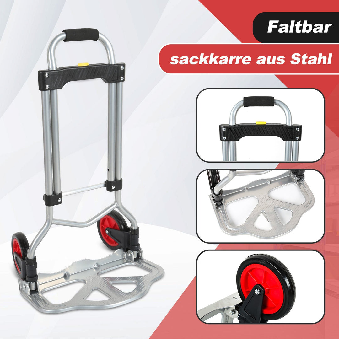 Sekkevogn Sammenleggbar transportvogn 60 kg Lastkapasitets | Luvikno