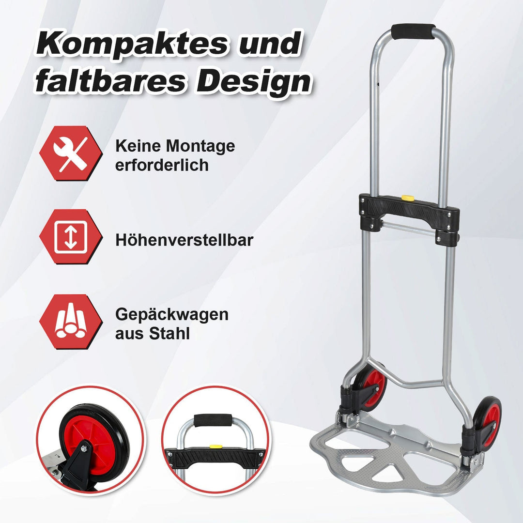 Sekkevogn Sammenleggbar transportvogn 60 kg Lastkapasitets | Luvikno