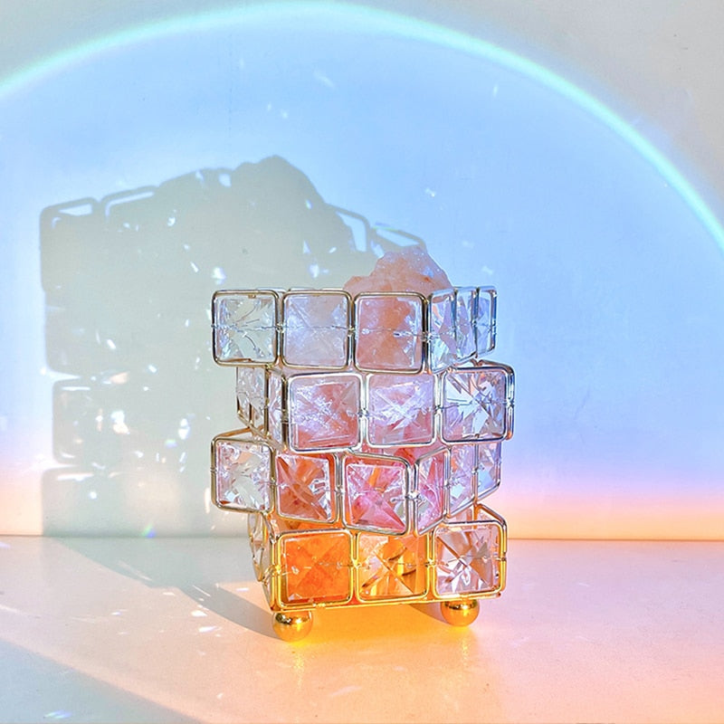 Crystal Room Mood Ambient Geo Shimmer Cube Light | Luvikno