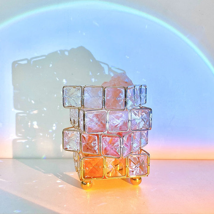 Crystal Room Mood Ambient Geo Shimmer Cube Light | Luvikno