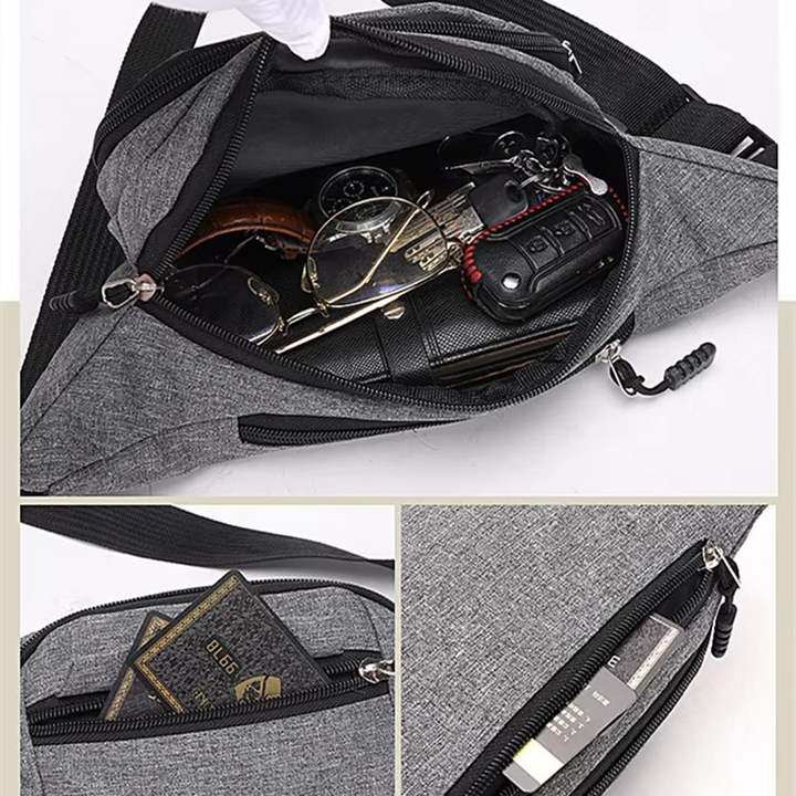 Unisex Vanntett Lærveske for Midje og Crossbody for Friluftsliv Luvikno