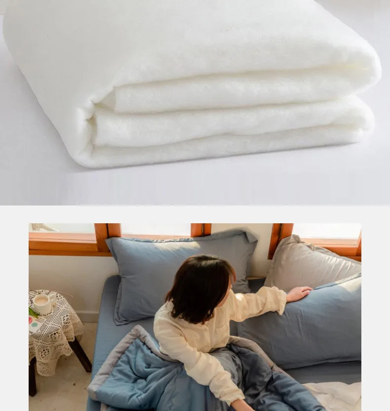 2024 Japansk bomull-polyester sommerdyne – Lett, vaskbar, hudvennlig ensfarget dyne | Luvikno