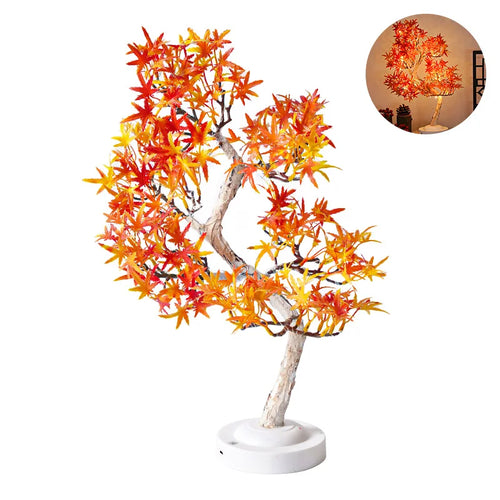 LED Maple Leaf Bonsai Tree Night Light – Dekorativ Bordlampe for Stue og Soverom | Luvikno
