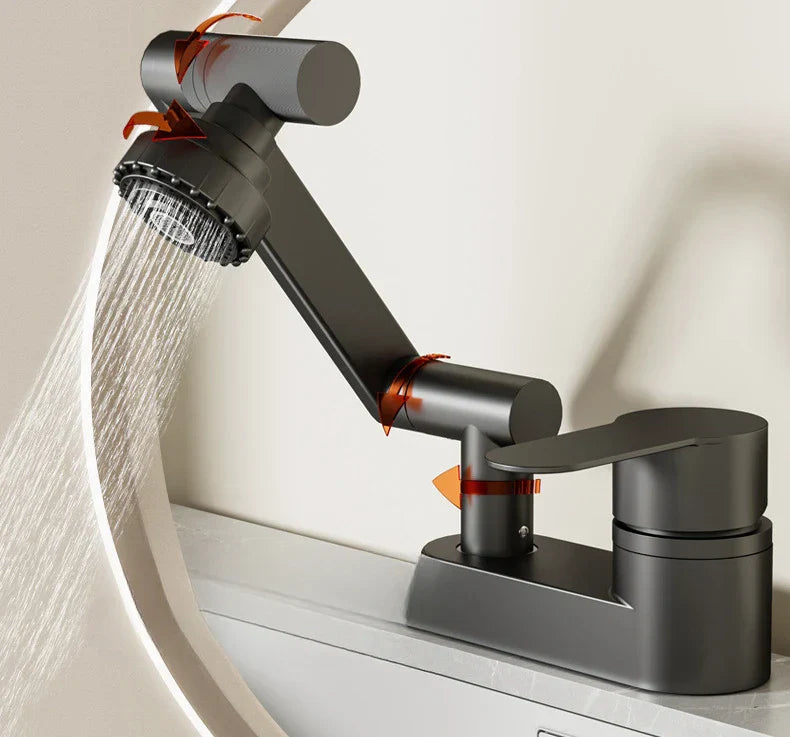 Aqua Twist Duo-Flex Servantbatteri – 360° svingende to-hulls blandebatteri for varmt og kaldt vann Luvikno