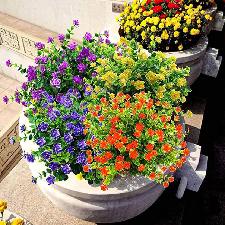 Luvikno | Kunstige blomster FloraSun | UV-bestandig og værbestandig | Hengende dekorative planter for hage og balkong | Enkel pleie og eviggrønn