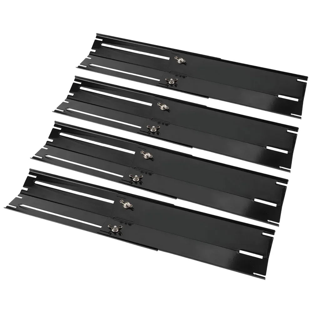 Luvikno | Grill skjold Justerbart varmebeskyttelse for gassgriller | Erstatnings termiske plater laget av emalje | 2/4 par sett | Universelt justerbart 30–56 cm