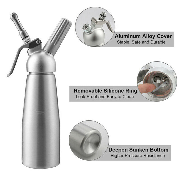 Sahnespender Alu med 3 dyser 500ml | Luvikno