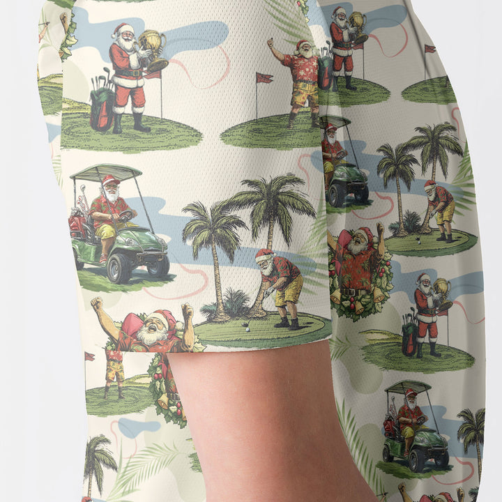 Luvik | Herre Beige Santa Golf spillende Polo Skjorter julegolf