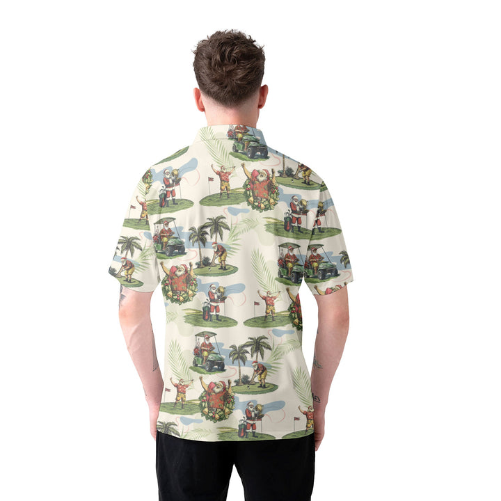 Luvik | Herre Beige Santa Golf spillende Polo Skjorter julegolf