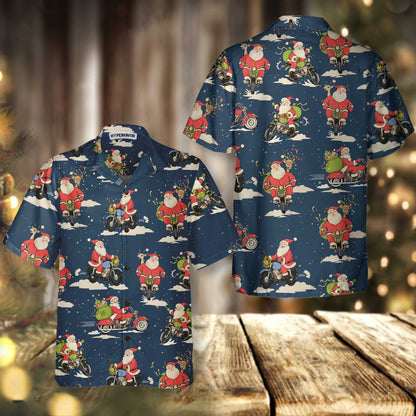 Luvik | Santa Moto ratsastamassa Hawaiipaita miehille, paras moottoripyörälahja jouluksi