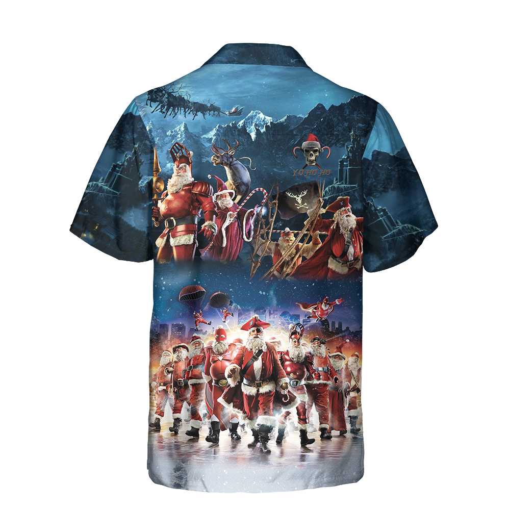 Luvik | Santa Squad Hawaii-shirt Morsom julenisse, juleskjorte for menn