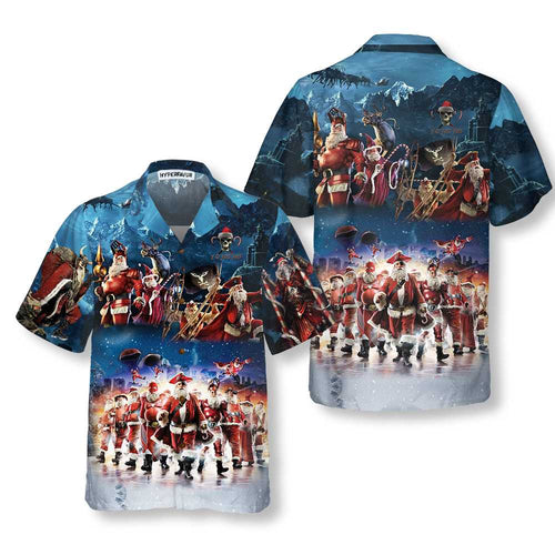 Luvik | Santa Squad Hawaii-shirt Morsom julenisse, juleskjorte for menn