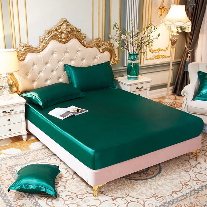 Silke Sateng Elastisk Fitted Ark med GRATIS* Silke Sateng Putetrekk Luvikno