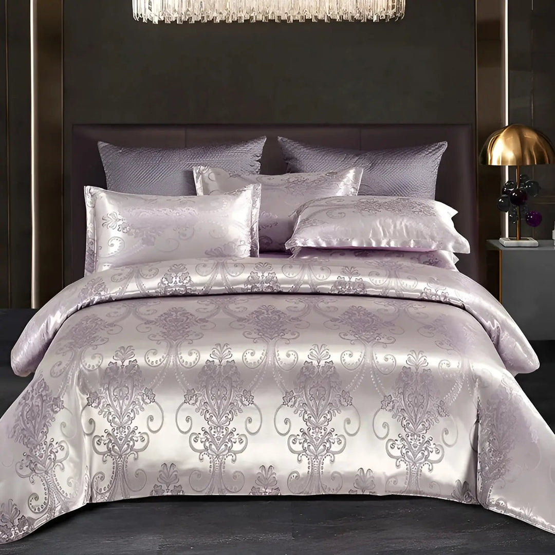 Luvikno | Chic Satin Jacquard Duvet Cover for Luxury Bedroom