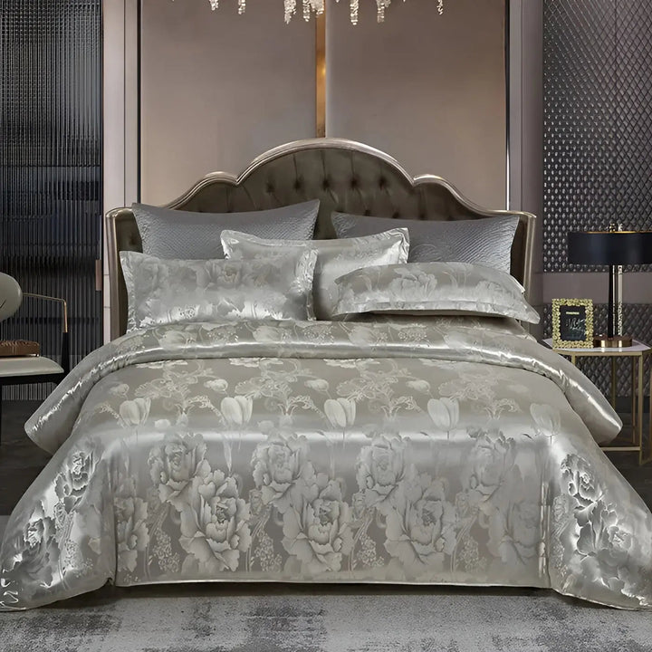 Luvikno | Chic Satin Jacquard Duvet Cover for Luxury Bedroom