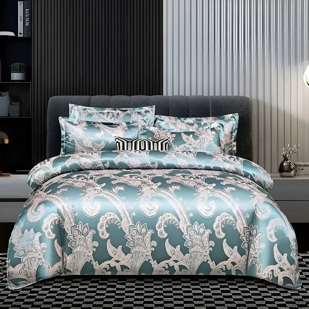 Luvikno | Chic Satin Jacquard Duvet Cover for Luxury Bedroom