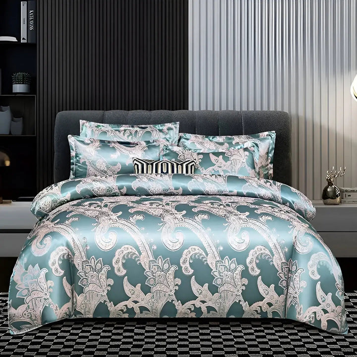 Luvikno | Chic Satin Jacquard Duvet Cover for Luxury Bedroom