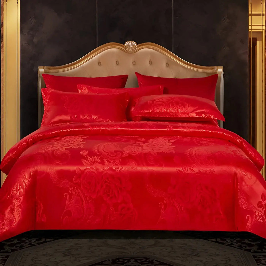 Luvikno | Chic Satin Jacquard Duvet Cover for Luxury Bedroom