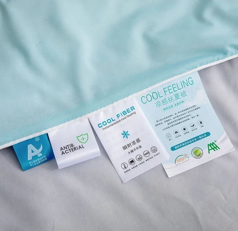 Air Condition Sommer Komforter — Ren Farge Is Silke Kjøleteppe, Lett & Glatt Twin/King Størrelse Quilt | Luvikno