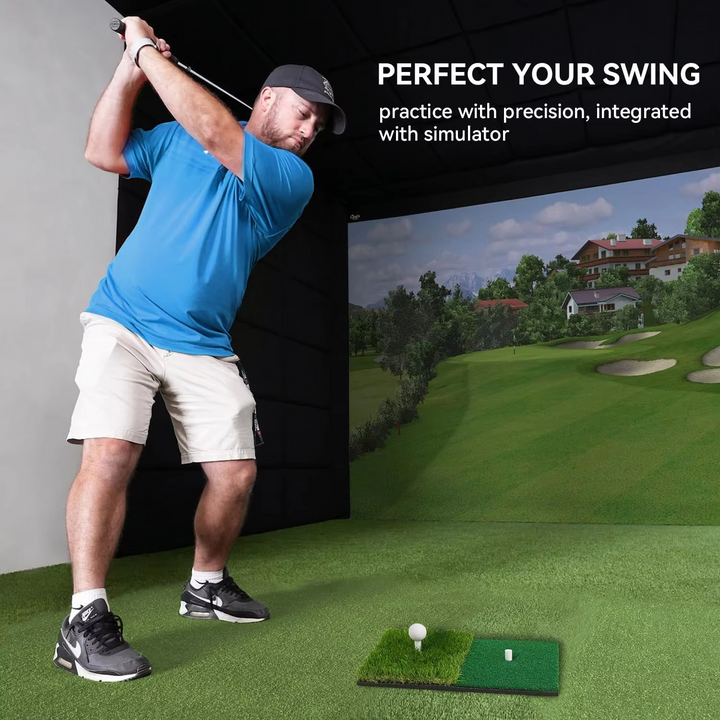 Bærbar golftrening matte med tee-hull for bakgård, garasje og innendørs trening Luvikno