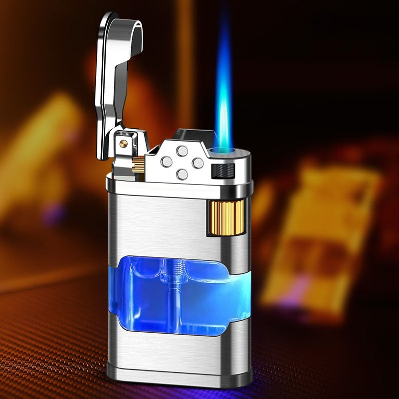 Blå Flamme Metall Vindproof Gass Lighter | Luvikno