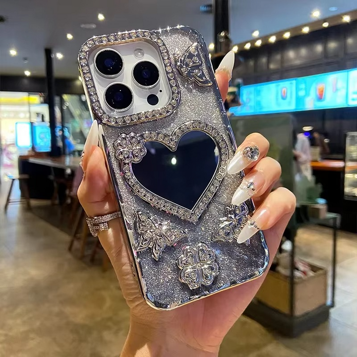 Butterfly Glitter Diamond Speilcover for iPhone Luvikno
