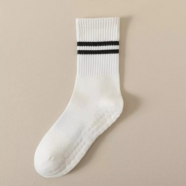 Unisex Mid-Calf Stripete Yogasokker - Rutsje-frie, Svettsugende, Luktkontroll Luvikno
