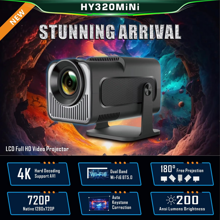 Kompakt 4K Android Mini Projektor med WiFi & Bluetooth Luvikno