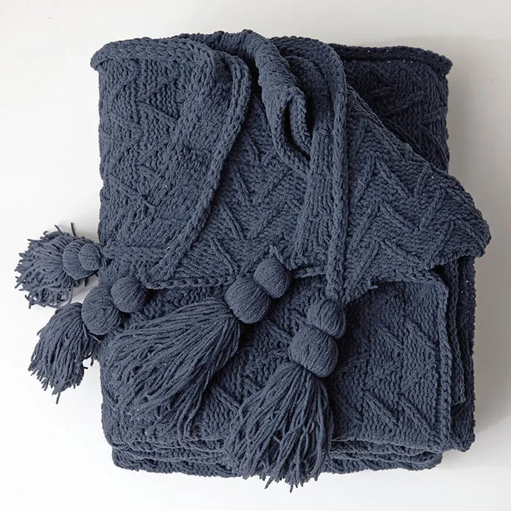 HeartCozy Blanket – Luxe Chenille Blanket with Heart Fringes Luvikno