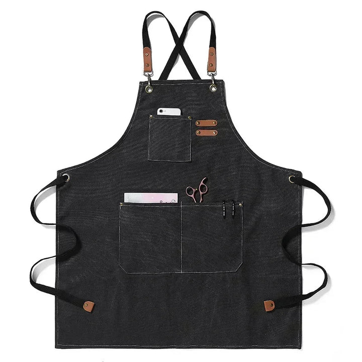 Canvas forkle med lommer, justerbart, Unisex | Luvikno