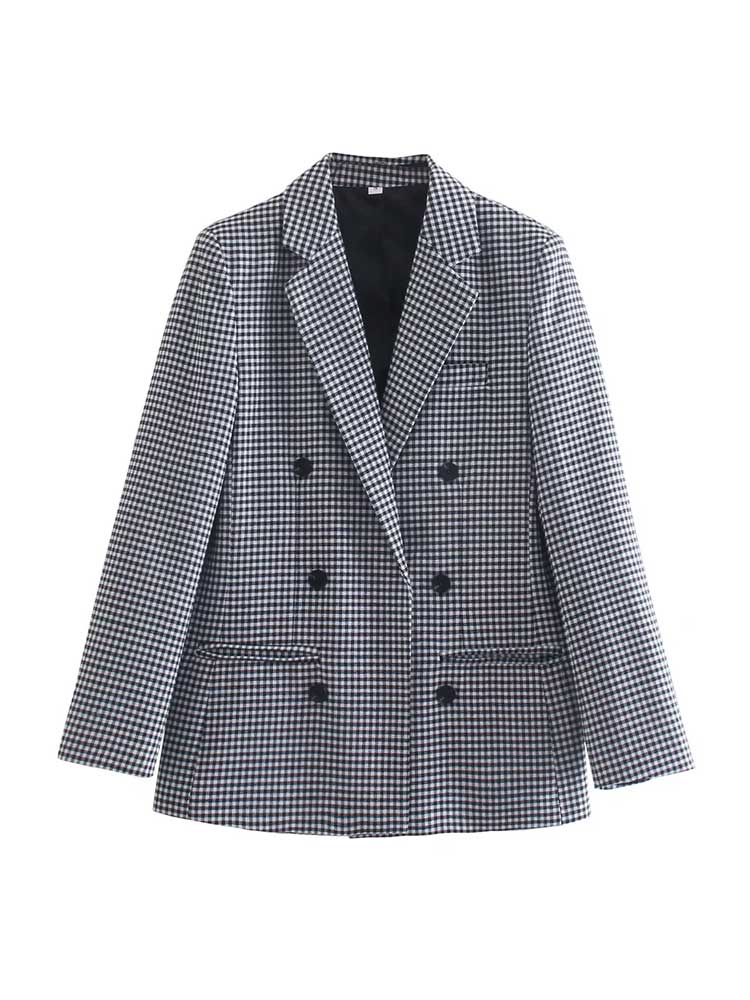 Luvik | Vintage rutete blazer for kvinner