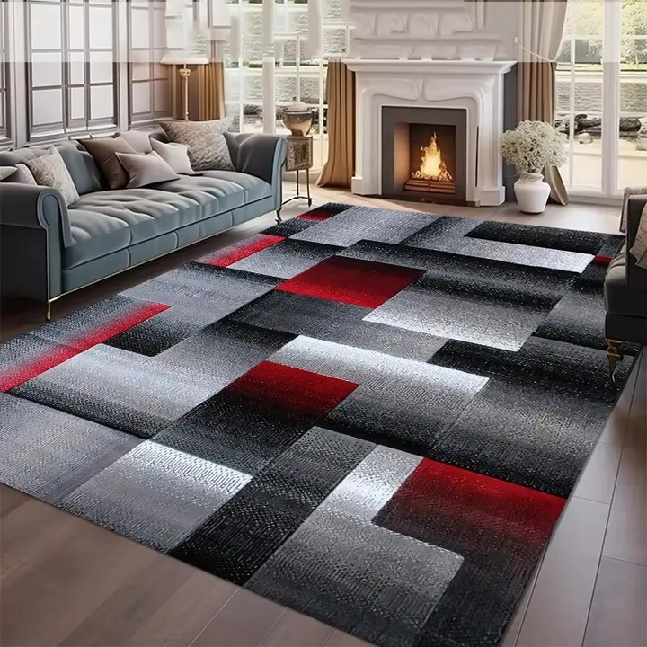Elegant nordisk-inspirert geometrisk områdeteppet Luvikno