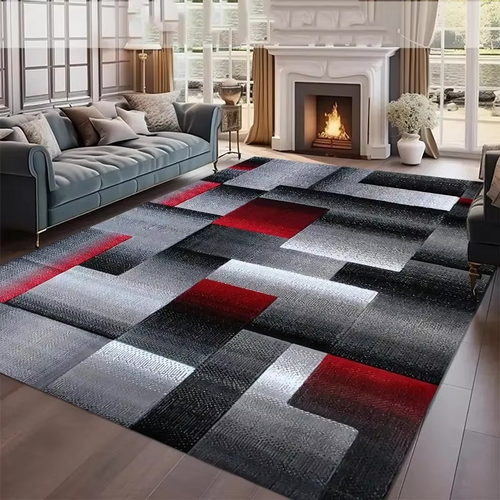 Elegant nordisk-inspirert geometrisk områdeteppet Luvikno