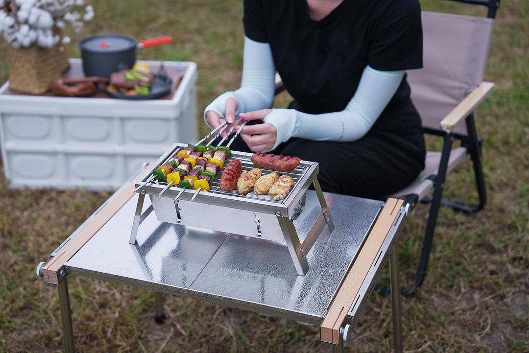 Ultimate Camping Style Rustfritt Stål Sammenleggbar Grill | Luvikno