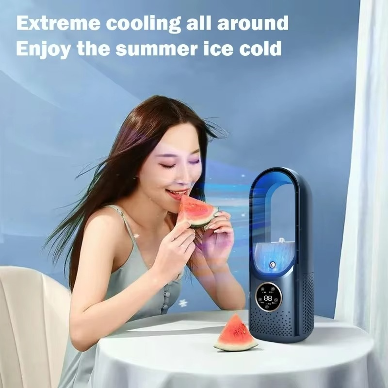 Bærbar USB Elektrisk Bladeless Kjølevifte, Mini Skrivebords Air Conditioner Luvikno