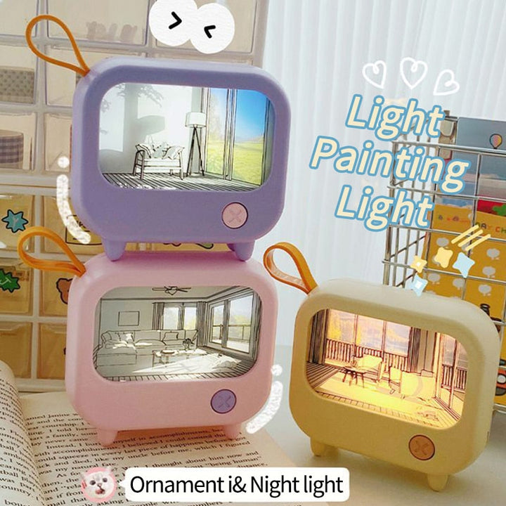 Mini Art TV Maling Dekor Nattlampe | Luvikno