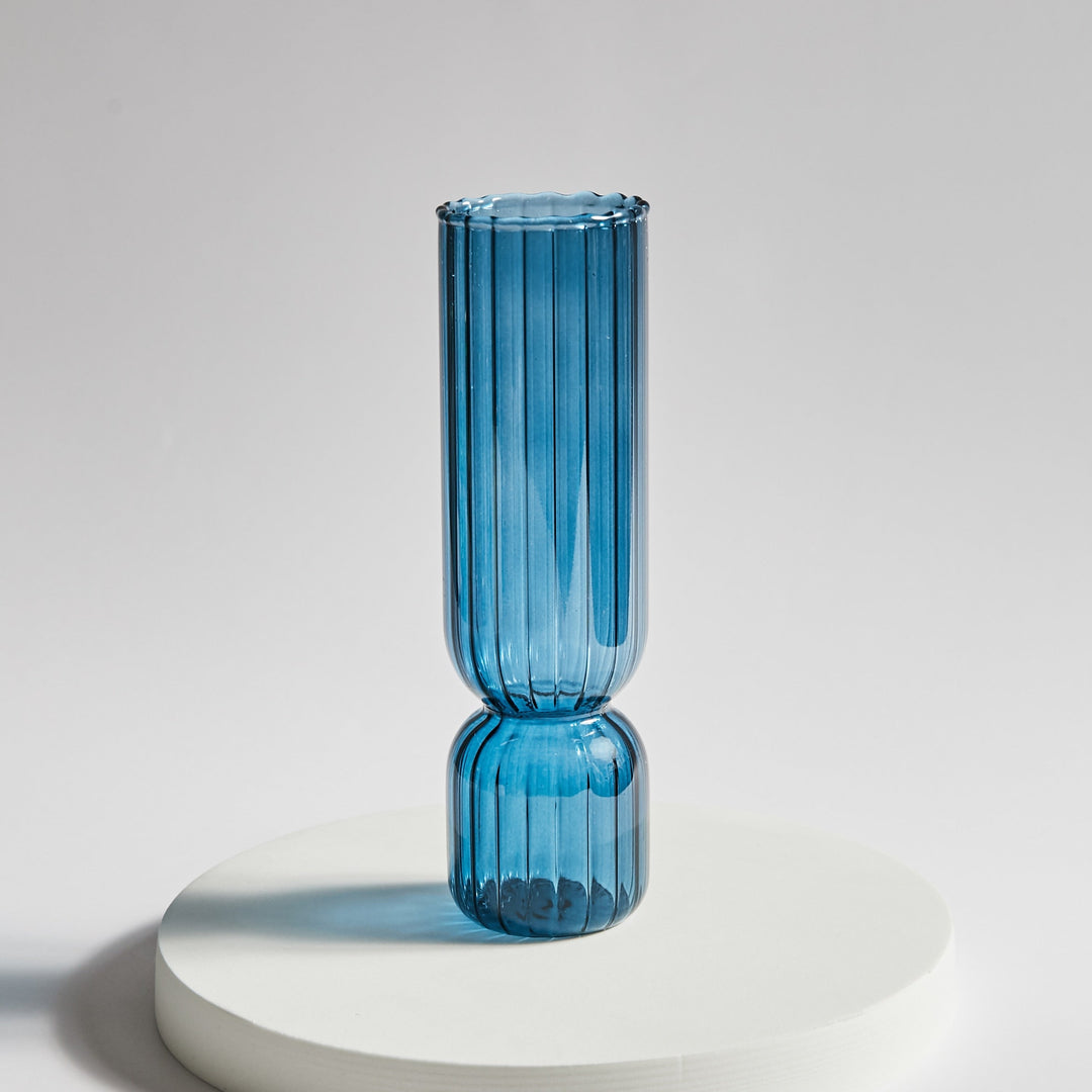 Scallop Cylinder Glass Vase | Luvikno