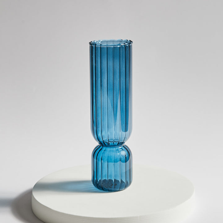 Scallop Cylinder Glass Vase | Luvikno