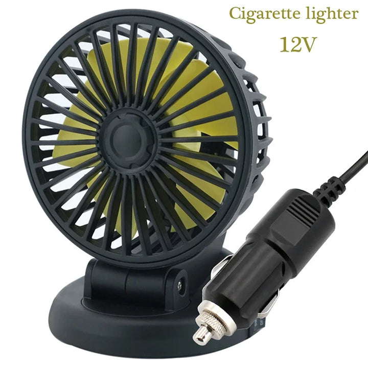 Luvikno | Ventoro Bilvifte 12V/24V/5V | USB eller Sigarettenner | Roterbar & Kompakt | For Bil, Lastebil, SUV, Campingvogn & Kontor