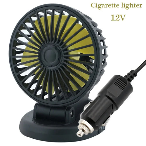 Luvikno | Ventoro Bilvifte 12V/24V/5V | USB eller Sigarettenner | Roterbar & Kompakt | For Bil, Lastebil, SUV, Campingvogn & Kontor