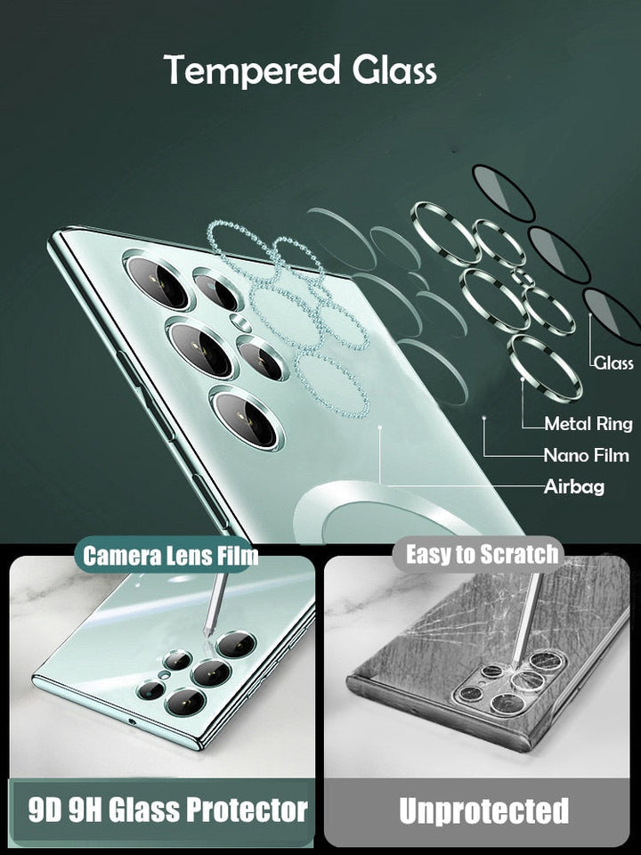 Plating shock fest for Magsafe magnetisk deksel for Samsung S23 S22 Luvikno