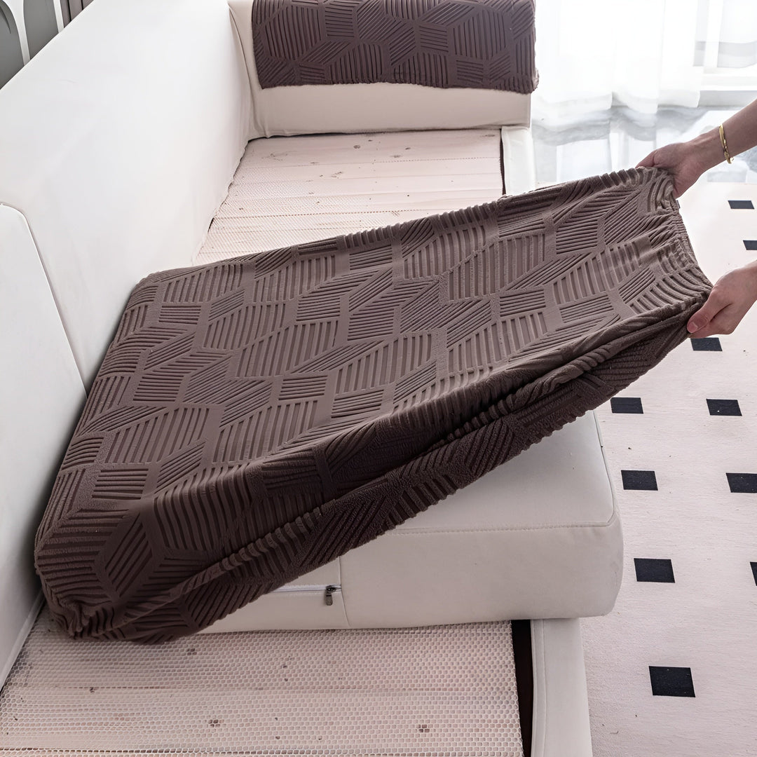 Jacquard Sofa Cover med Geometrisk Mønster – Myk & Katt-vennlig | Perfekt for Beskyttelse og Koselige Oppholdsrom | Luvikno